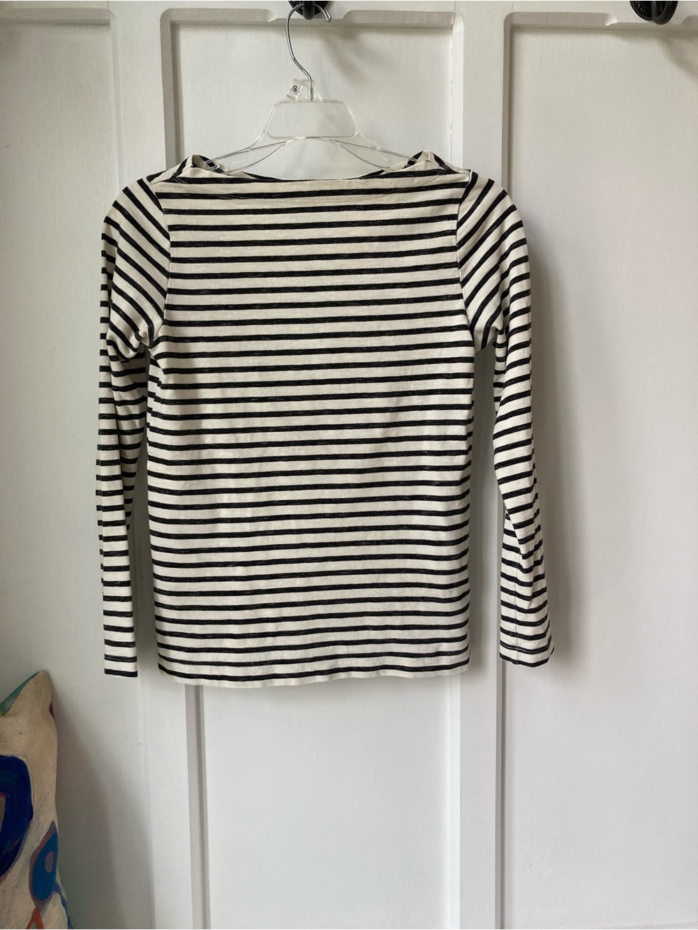 GAP | Black and White Striped Boatneck Long Sleeve Tee